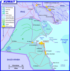 Kuwait water Map