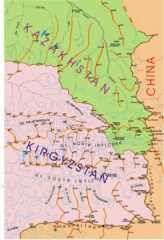 Kyrgyzstan and Central Asia Physical and Political Map