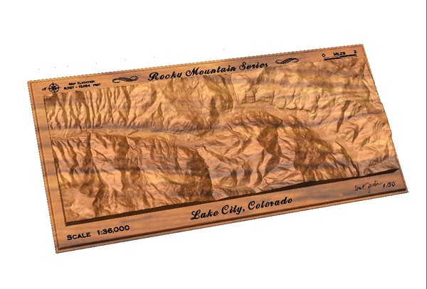 Lake City, CO carved by carvedmaps.com Map