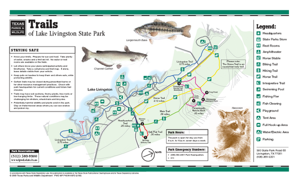 Lake Livingston, Texas State Park Trail Map