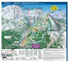 Lake Louise Ski Trail map - Front side/south face...