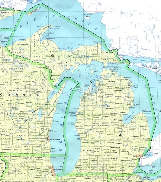 Usa Map Lakes