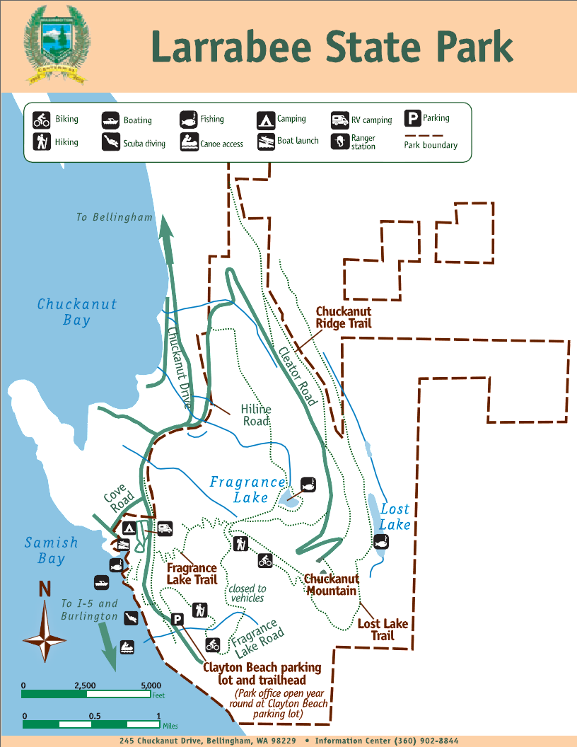 Larrabee State Park Map Larrabee State Park Wa • Mappery 2828