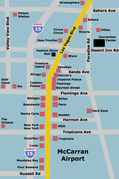 map of las vegas strip hotels. Fullsize Las Vegas Hotel Map