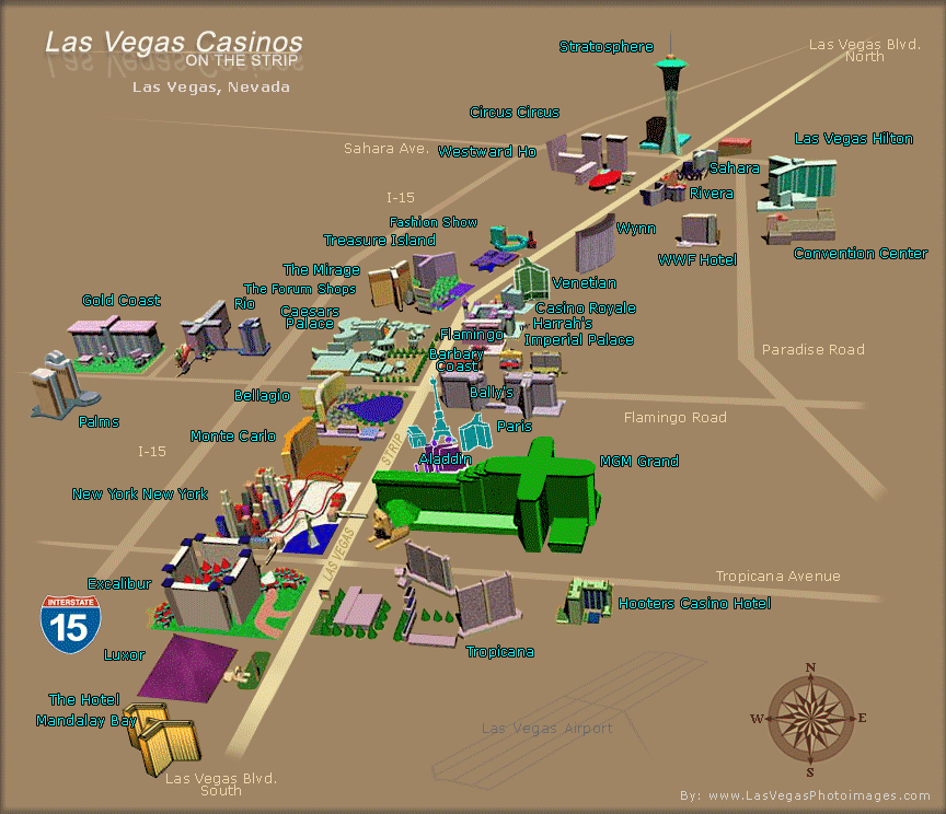 map of casinos on vegas strip 2017