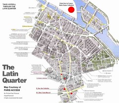 Latin Quarter, Paris Tourist Map