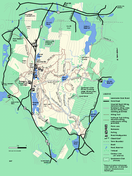 Leominster State Forest trail map