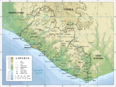 Liberia Physical Map
