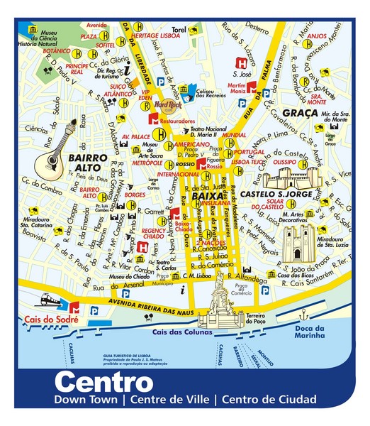 Lisbon Downtown Tourist Map
