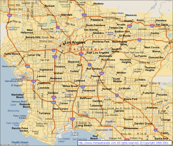 Fullsize Los Angeles, California City Map