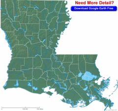 Louisiana Physical Map