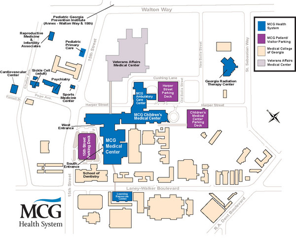 MCG Health System--Medical College of Georgia Campus Map