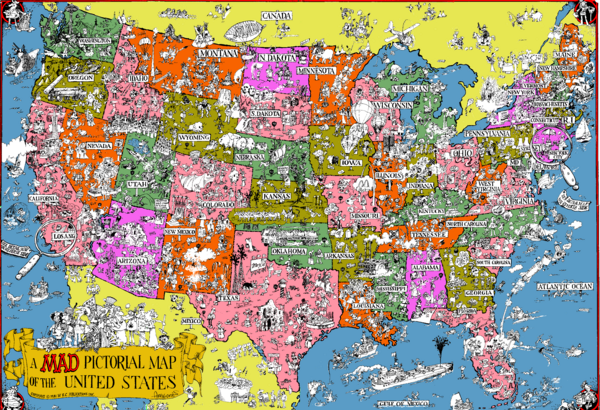 detailed map of usa with states and. Fullsize Mad Magazine USA Map
