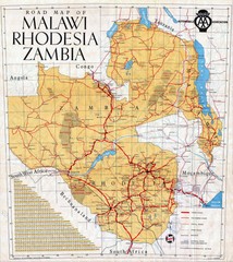 Malawi, Rhodesia and Zambia Road Map