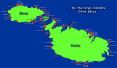Maltese Islands Dive Sites Map