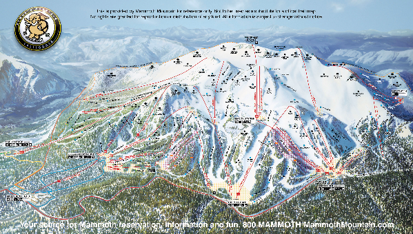 Official ski trail map of Mammoth Mountain ski area from the 2005-2006 