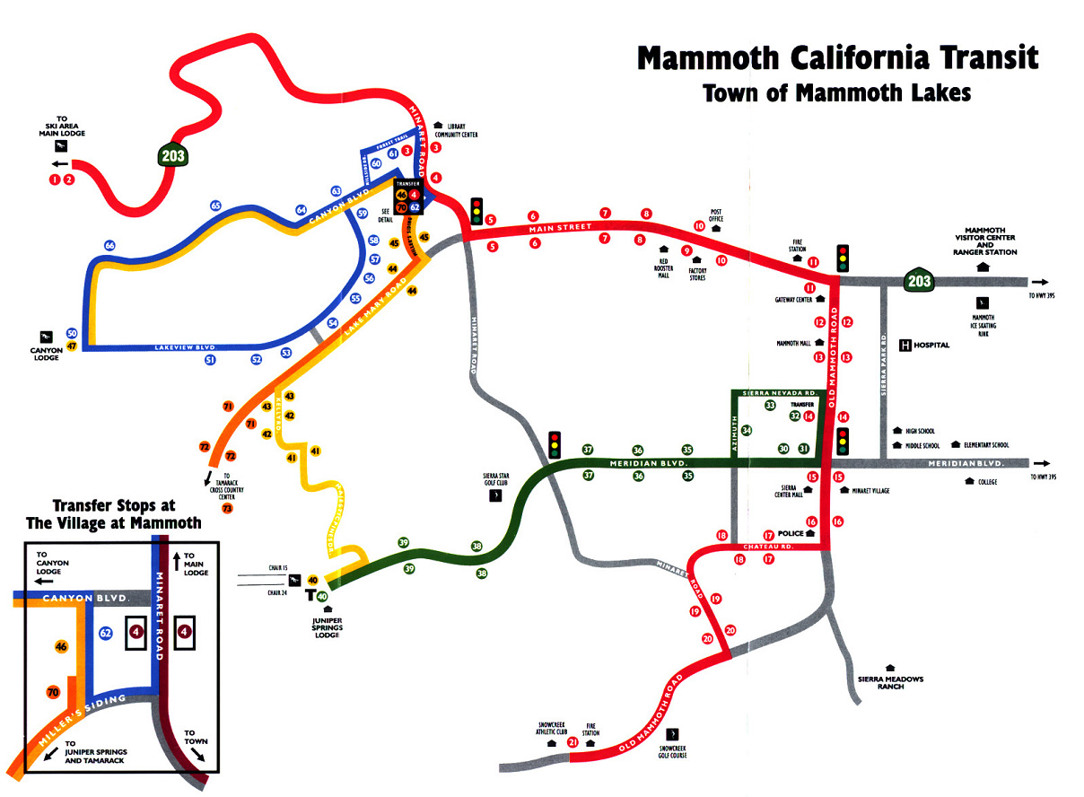 Mammoth Transit Map Mammoth Lakes CA • mappery