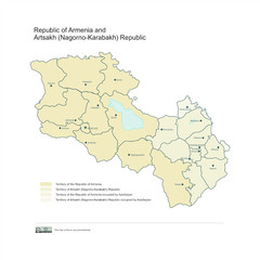 Map of Armenian states - the Republic of Armenia...