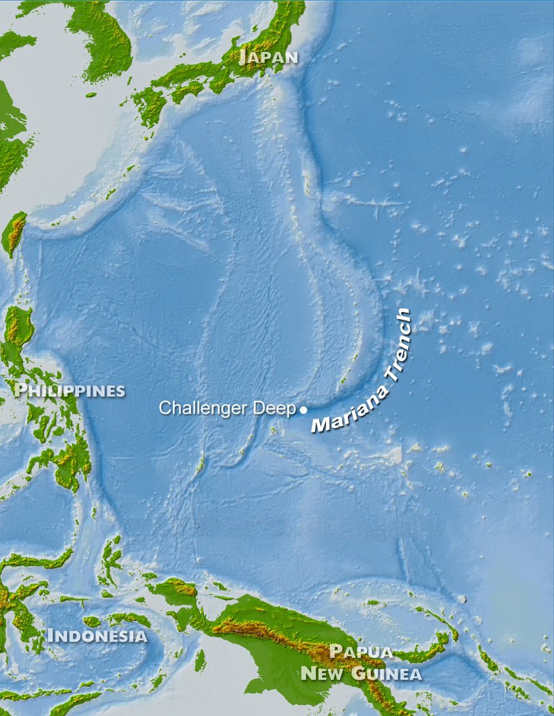 Mariana Trench Map • mappery