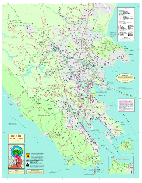 Marin Bicycle Map - Side A
