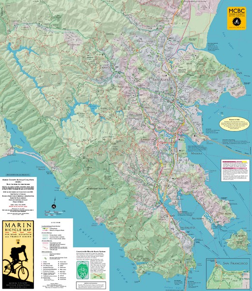 Marin, California Bike Map
