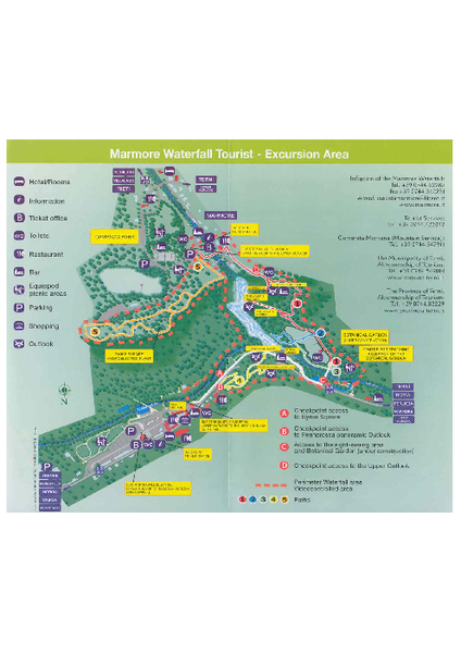 Marmore waterfall Map