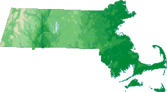 Massachusetts Elevations Map