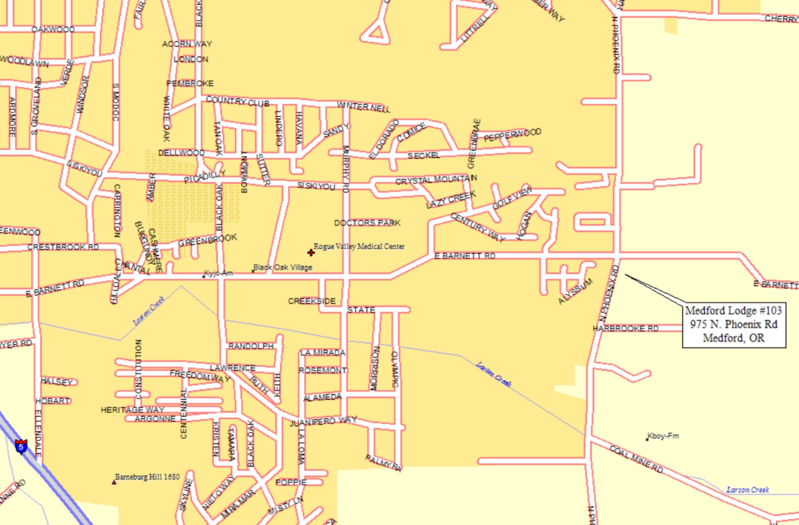 Street Map Of Medford Oregon Lake Livingston State Park Map