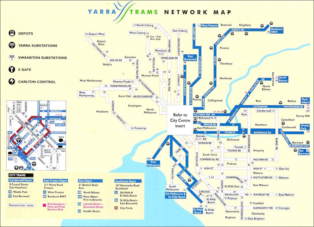 Melbourne Tram Map Pdf Melbourne Tram Map - Melbourne Australia • Mappery