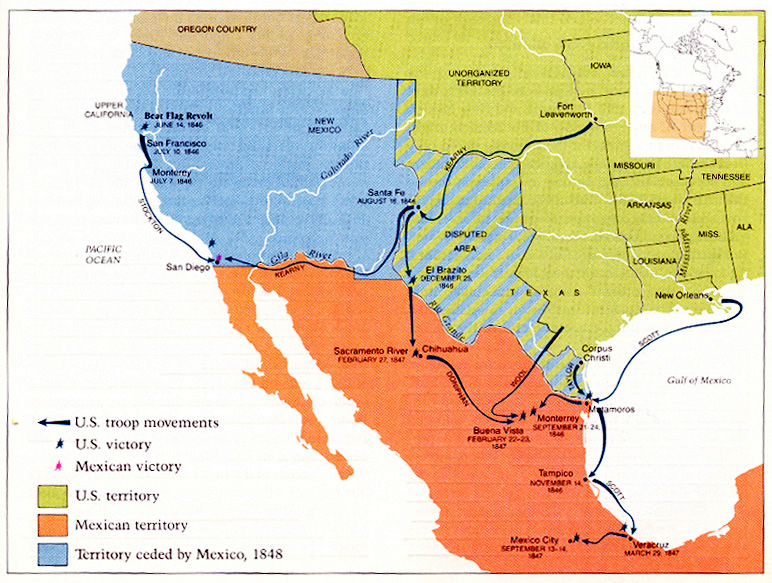 expansion war mexican map westward american mexico 1846 sutter vallejo mariano marshall james john territories