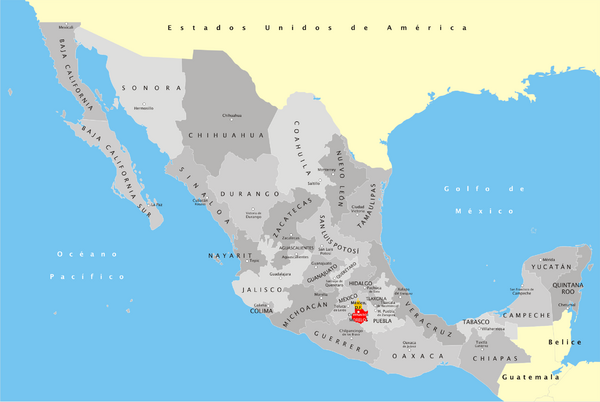 View LocationView Map. click for. Fullsize Mexico States Map