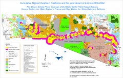Migrant Deaths along US Border - California and Arizona 2000-2004 Map