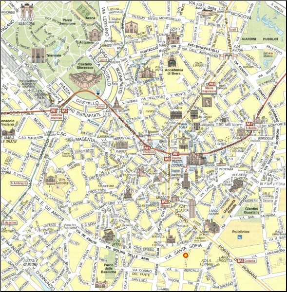 Milan Tourist Map