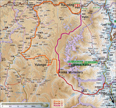Minya Konka Trek Map
