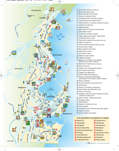monaco map location. Fullsize Monaco Tourist Map