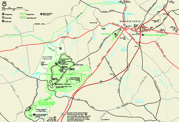 Official NPS map of Morristown