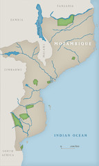 Mozambique National Parks Map