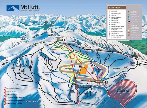 Mt. Hutt Ski Trail Map