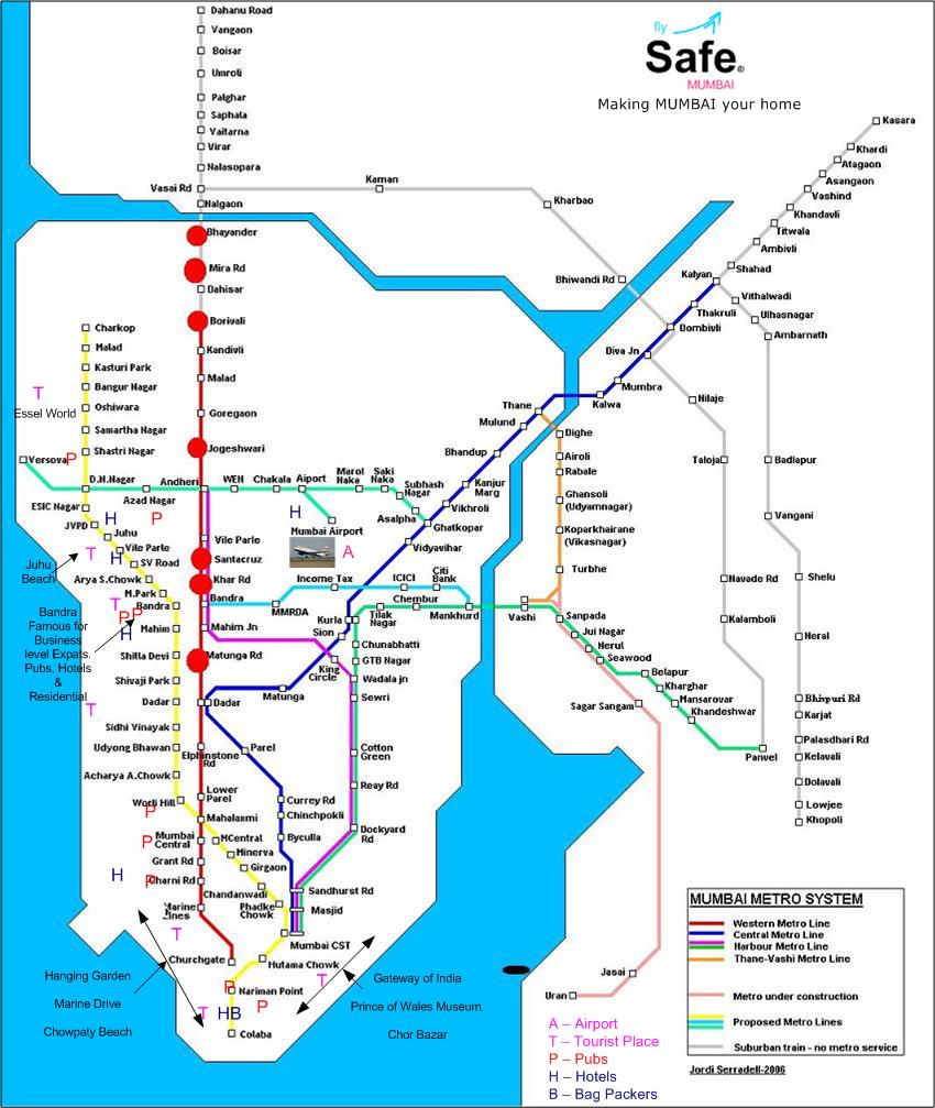 Mumbai Metro System Map Mumbai India • mappery
