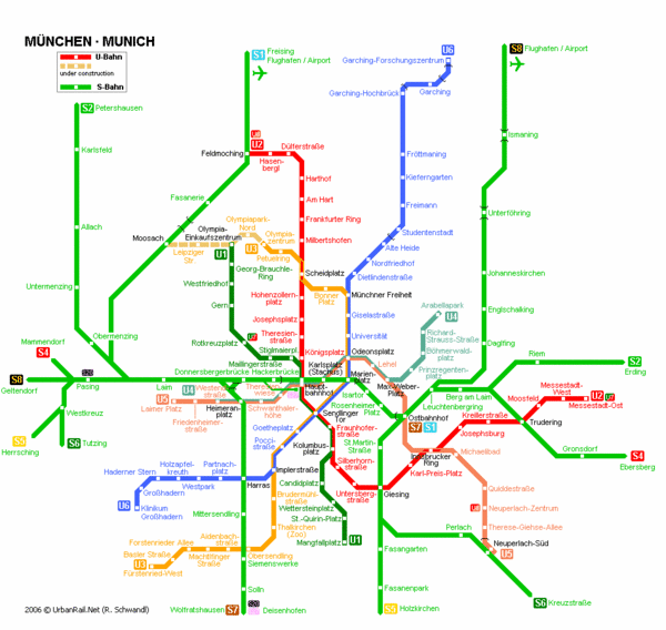 Munich Bahn Map Munich Germany Mappery