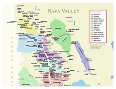 Napa County Wineries, California Map