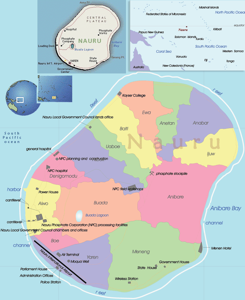 Nauru Region Map Nauru Mappery