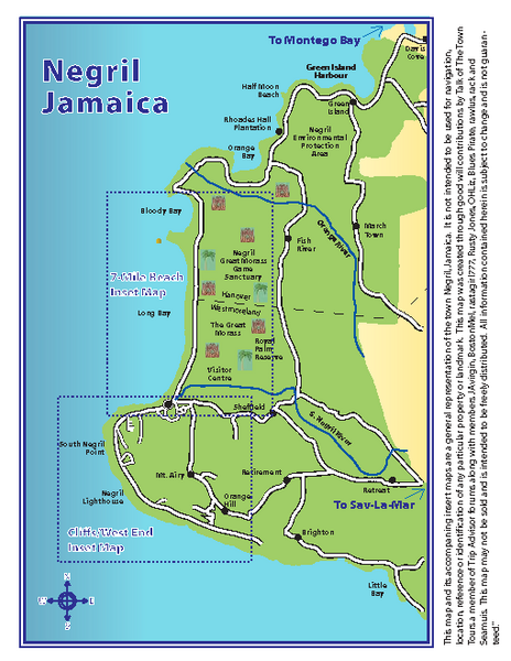 Includes overview map, Negril