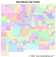New Mexico Zip Codes Map