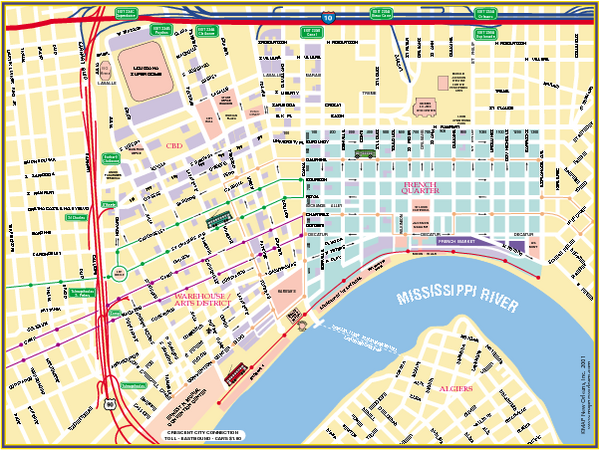 New Orleans French Quarter Street Map