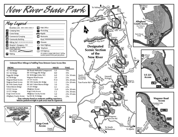 New River State Park map