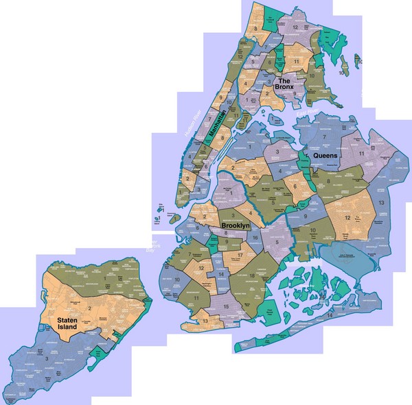 New York A City of Neighborhoods Map - New York NY • mappery