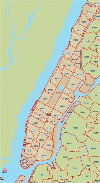 maps of new york city. Fullsize New York City zipcode