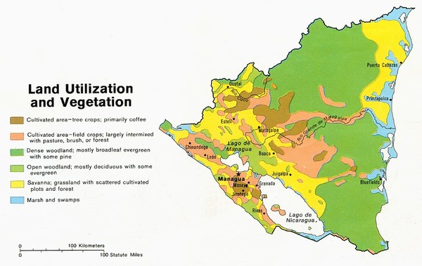 Nicaragua - Land Utilization and Vegetation, 1979 Map