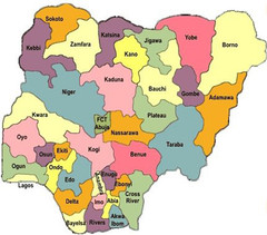 Nigeria political regions Map